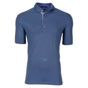 Greyson Mens Grey Wolf Polo Golf Shirt in Cloud All Over Print